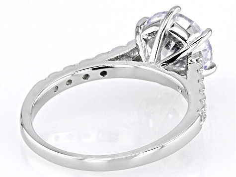 White Cubic Zirconia Platinum Over Sterling Silver Ring 3.06ctw