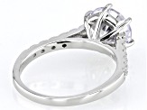 White Cubic Zirconia Platinum Over Sterling Silver Ring 3.06ctw