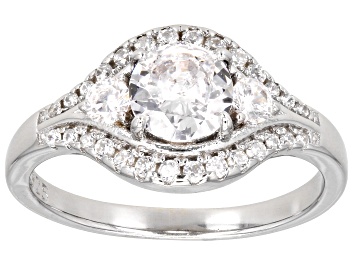 White Cubic Zirconia Rhodium Over Sterling Silver Ring 3.75ctw