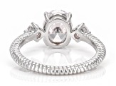 White Cubic Zirconia Platinum Over Sterling Silver Ring 2.14ctw