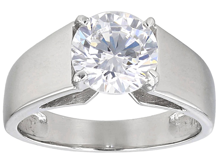 White Cubic Zirconia Platinum Over Sterling Silver Ring 3.46ctw