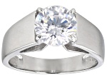 White Cubic Zirconia Platinum Over Sterling Silver Ring 3.46ctw
