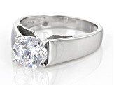 White Cubic Zirconia Platinum Over Sterling Silver Ring 3.46ctw