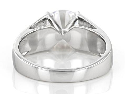 White Cubic Zirconia Platinum Over Sterling Silver Ring 3.46ctw