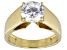 White Cubic Zirconia 18k Yellow Gold Over Sterling Silver Ring 3.46ctw