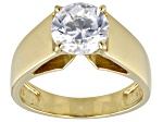 White Cubic Zirconia 18k Yellow Gold Over Sterling Silver Ring 3.46ctw