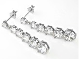 White Cubic Zirconia Platinum Over Sterling Silver Earrings 5.64ctw