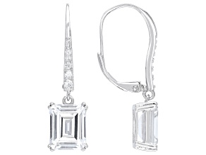 White Cubic Zirconia Platinum Over Sterling Silver Earrings 7.79ctw