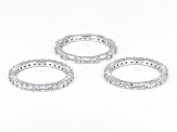 White Cubic Zirconia Rhodium Over Sterling Silver Ring Set 6.29ctw