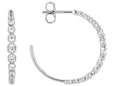 White Cubic Zirconia Rhodium Over Sterling Silver Hoops 1.28ctw