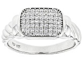White Cubic Zirconia Rhodium Over Sterling Silver Ring 0.59ctw