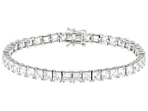 White Cubic Zirconia Rhodium Over Sterling Silver Tennis Bracelet 28.38ctw