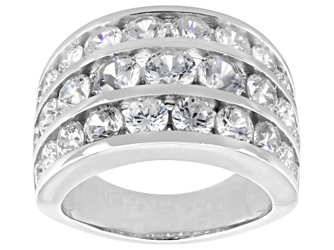 White Cubic Zirconia Platinum Over Sterling Silver Ring 7.78ctw