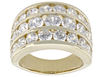 Picture of White Cubic Zirconia 18k Yellow Gold Over Sterling Silver Ring 7.78ctw