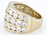 White Cubic Zirconia 18k Yellow Gold Over Sterling Silver Ring 7.78ctw
