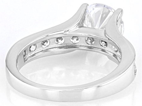 White Cubic Zirconia Platinum Over Sterling Silver Ring 4.12ctw