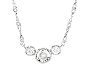 White Cubic Zirconia Platinum Over Sterling Silver Necklace 1.14ctw