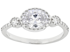White Cubic Zirconia Platinum Over Sterling Silver Ring 2.40ctw