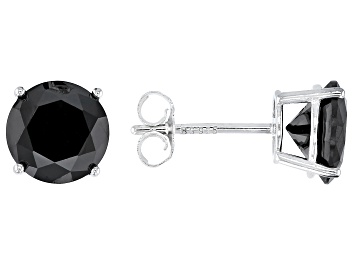 Picture of Black Cubic Zirconia Rhodium Over Sterling Silver Earrings 4.00ctw