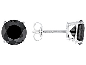 Black Cubic Zirconia Rhodium Over Sterling Silver Earrings 4.00ctw