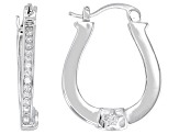 White Cubic Zirconia Rhodium Over Sterling Silver Hoops 0.41ctw