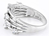 White Cubic Zirconia Rhodium Over Sterling Silver Ring 2.21ctw