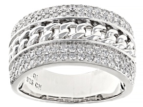 White Cubic Zirconia Rhodium Over Sterling Silver Ring 1.68ctw