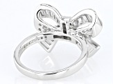 White Cubic Zirconia Rhodium Over Sterling Silver Bow Ring 2.55ctw