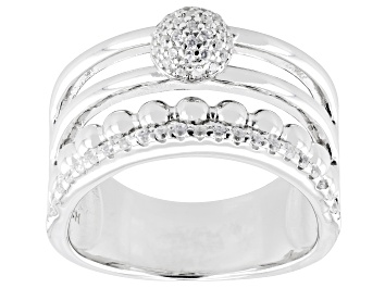 White Cubic Zirconia Platinum Over Sterling Silver Ring 5.50ctw
