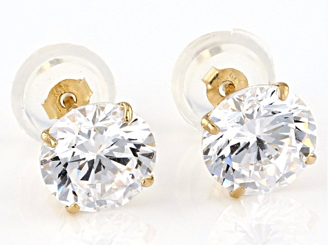 White Cubic Zirconia 14k Gold Studs 2.30ctw