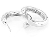 White Cubic Zirconia Rhodium Over Sterling Silver Hoops 0.35ctw