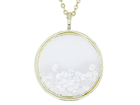 White Cubic Zirconia 18k Yellow Gold Over Sterling Silver Pendant With Chain 0.81ctw