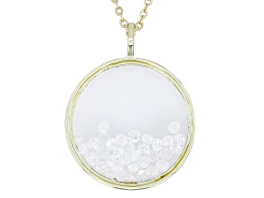 White Cubic Zirconia 18k Yellow Gold Over Sterling Silver Pendant With Chain 0.81ctw