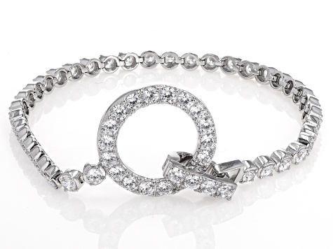 White Cubic Zirconia Rhodium Over Sterling Silver Bracelet 10.26ctw