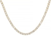 White Cubic Zirconia 18k Yellow Gold Over Brass Tennis Necklace 45.0ctw
