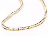White Cubic Zirconia 18k Yellow Gold Over Brass Tennis Necklace 45.0ctw