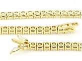 White Cubic Zirconia 18k Yellow Gold Over Brass Tennis Necklace 45.0ctw