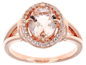 Picture of Peach Morganite 18k Rose Gold Over Silver Ring 1.70ctw