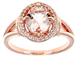 Peach Morganite 18k Rose Gold Over Silver Ring 1.70ctw