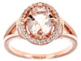 Peach Morganite 18k Rose Gold Over Silver Ring 1.70ctw