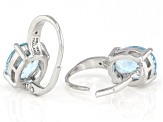 Blue Topaz And Diamond Accent Rhodium Over Sterling Silver Drop Earrings 6.00ctw
