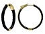 Black Spinel 14k Yellow Gold Over Sterling Silver Inside Out Hoop Earrings 4.50ctw