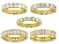 White Cubic Zirconia 18K Yellow Gold Over Sterling Silver Rings Set Of 5 35.00ctw