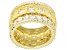 White Cubic Zirconia 18K Yellow Gold Over Sterling Silver Ring Set Of 5 7.58ctw