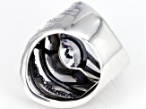 White Cubic Zirconia Rhodium Over Sterling Silver Center Design Ring 6.58ctw