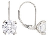 White Cubic Zirconia Rhodium Over Sterling Silver Earrings Set Of 2 12.84ctw