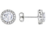 White Cubic Zirconia Rhodium Over Sterling Silver Earrings Set 12.94ctw