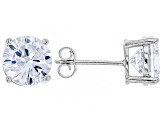 White Cubic Zirconia Rhodium Over Sterling Silver Earrings Set 12.94ctw