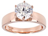 White Cubic Zirconia, Rhodium, 18k Yellow, and Rose Gold Over Silver Solitaire Ring Set Of 3