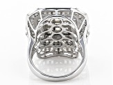 White Cubic Zirconia Rhodium Over Sterling Silver Cluster Ring 6.00ctw
